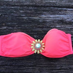 Victoria's Secret Women's Jeweled Pink Bandeau Bikini Top  Size M